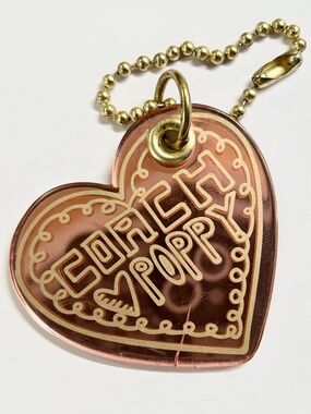 Coach Poppy Heart Hang Tag EUC